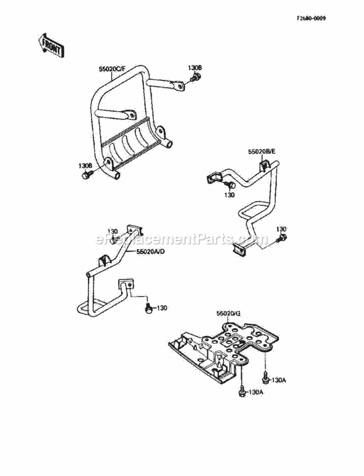 Guard, S Diagram and Parts List for KLF110-A2 1988 Kawasaki 
