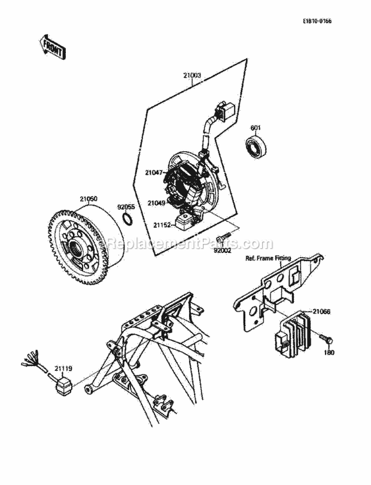 Generator Diagram and Parts List for KLF110-B2 1988 Kawasaki 