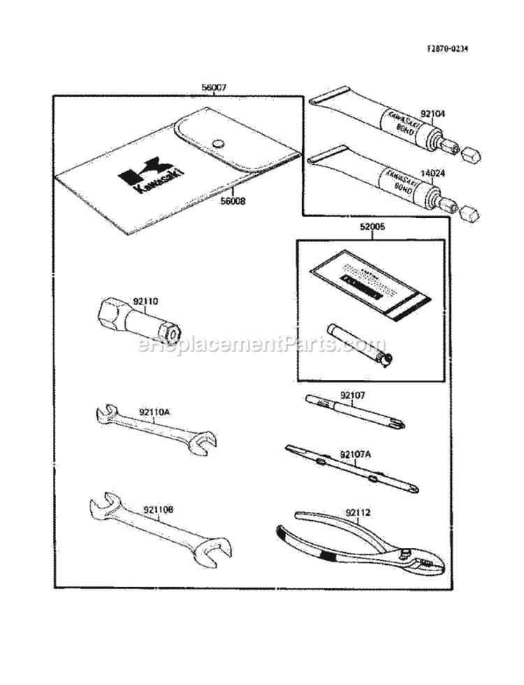 Owner'S Tools Diagram and Parts List for KLF110-B2 1988 Kawasaki 
