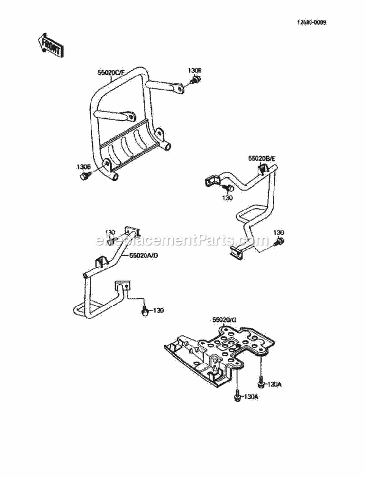 Guard, S Diagram and Parts List for KLF110-B2 1988 Kawasaki 