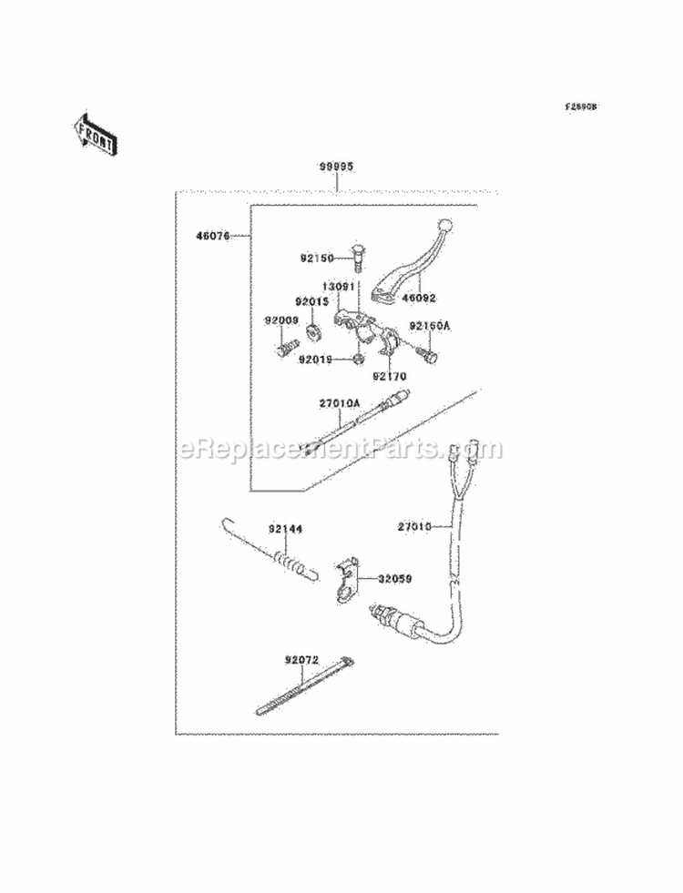 Optional Parts, Brake Switch Diagram and Parts List for KLF220-A12 1999 Kawasaki 