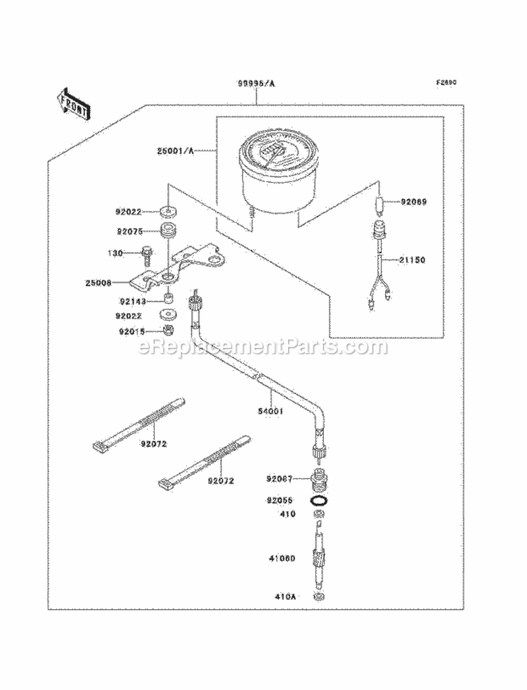 Optional Parts, Meter Diagram and Parts List for KLF220-A14 2001 Kawasaki 
