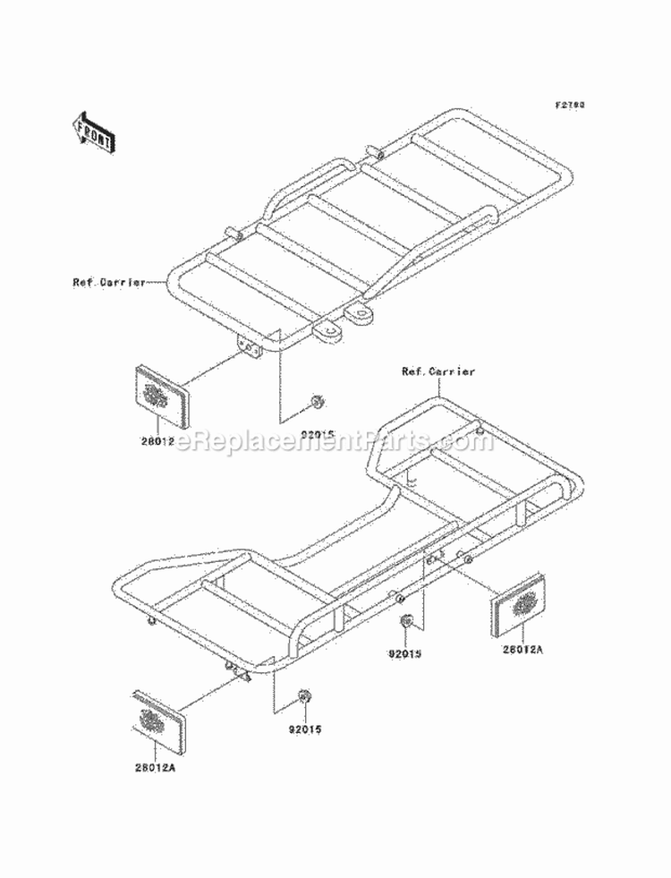 Reflectors, Cn Diagram and Parts List for KLF220-A10 1997 Kawasaki 