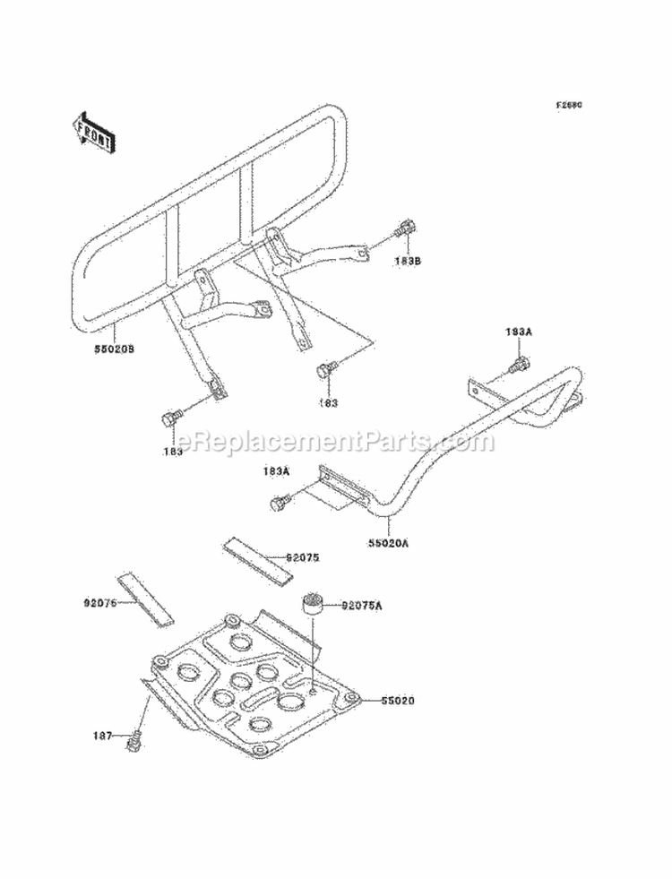 Guard, S Diagram and Parts List for KLF220-A10 1997 Kawasaki 