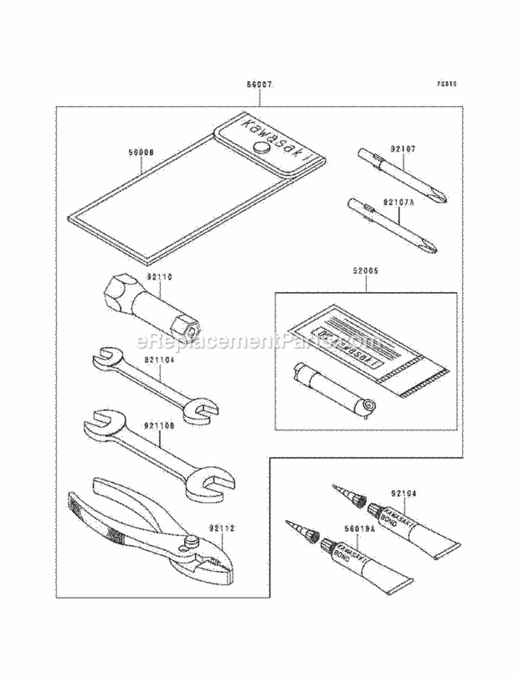 Owner'S Tools Diagram and Parts List for KLF220-A7 1994 Kawasaki 