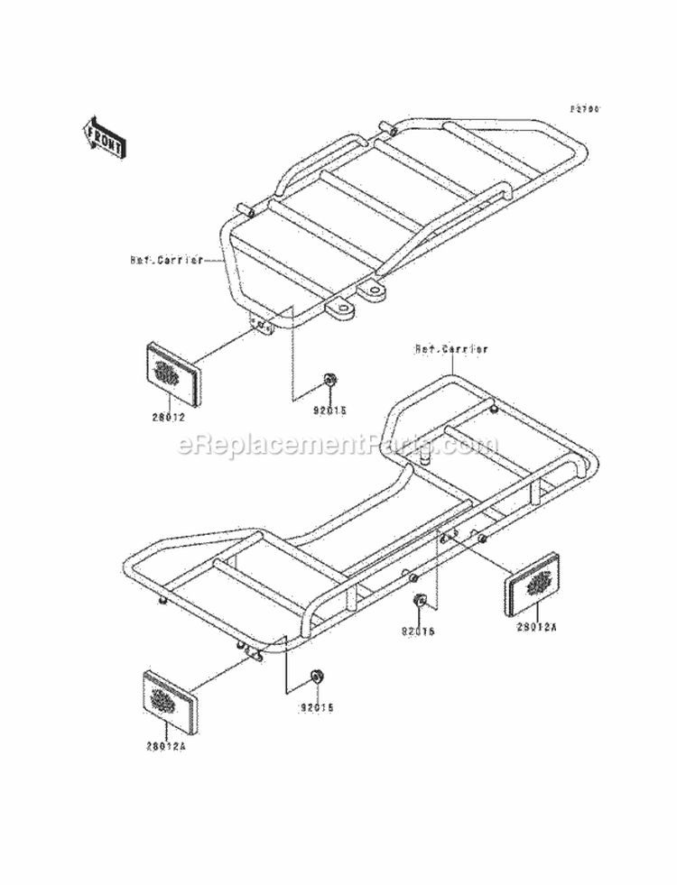 Reflectors Diagram and Parts List for KLF220-A7 1994 Kawasaki 