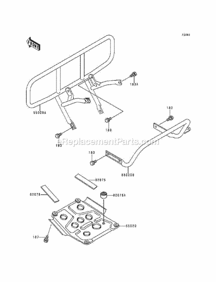 Guard, S Diagram and Parts List for KLF220-A7 1994 Kawasaki 