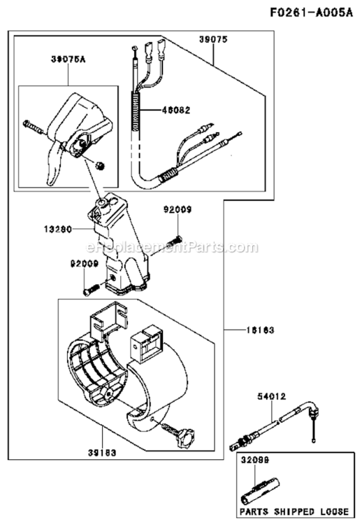 Control-Equipment Diagram and Parts List for KRB650B  Kawasaki Leaf Blower / Vacuum