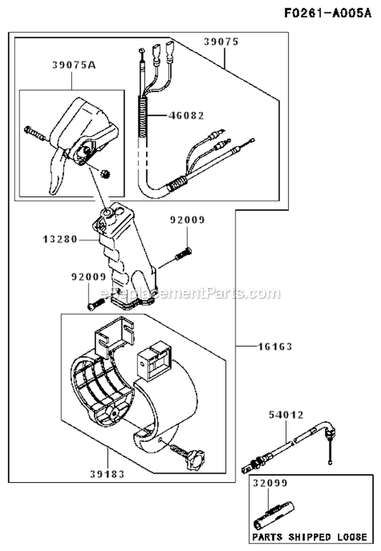 Control_Equipment Diagram and Parts List for KRB750B  Kawasaki Leaf Blower / Vacuum