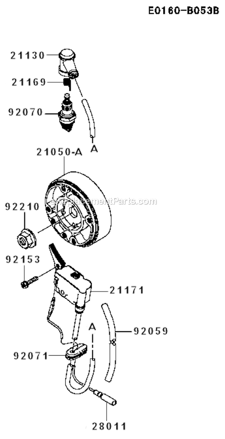 Electric-Equipment Diagram and Parts List for KRB750B  Kawasaki Leaf Blower / Vacuum