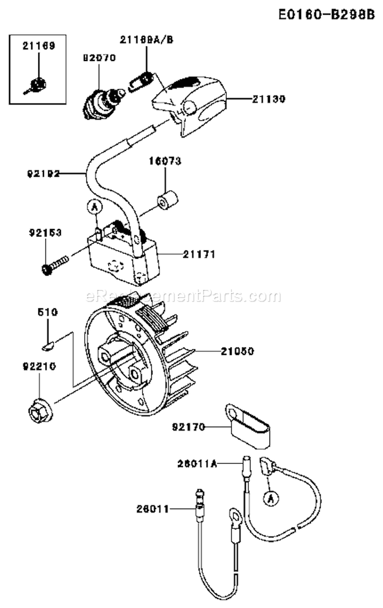 Page F Diagram and Parts List for KTF27A-AS00 A1 Kawasaki Trimmer