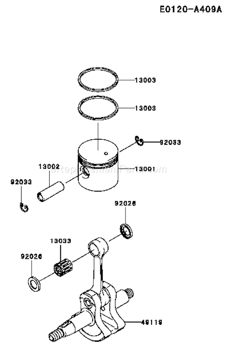 Page K Diagram and Parts List for KCS600A-AS00  Kawasaki Hedge Trimmer