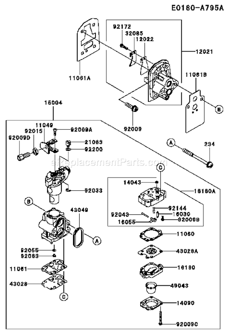 Page B Diagram and Parts List for KTF27A-CS00 A3 Kawasaki Trimmer