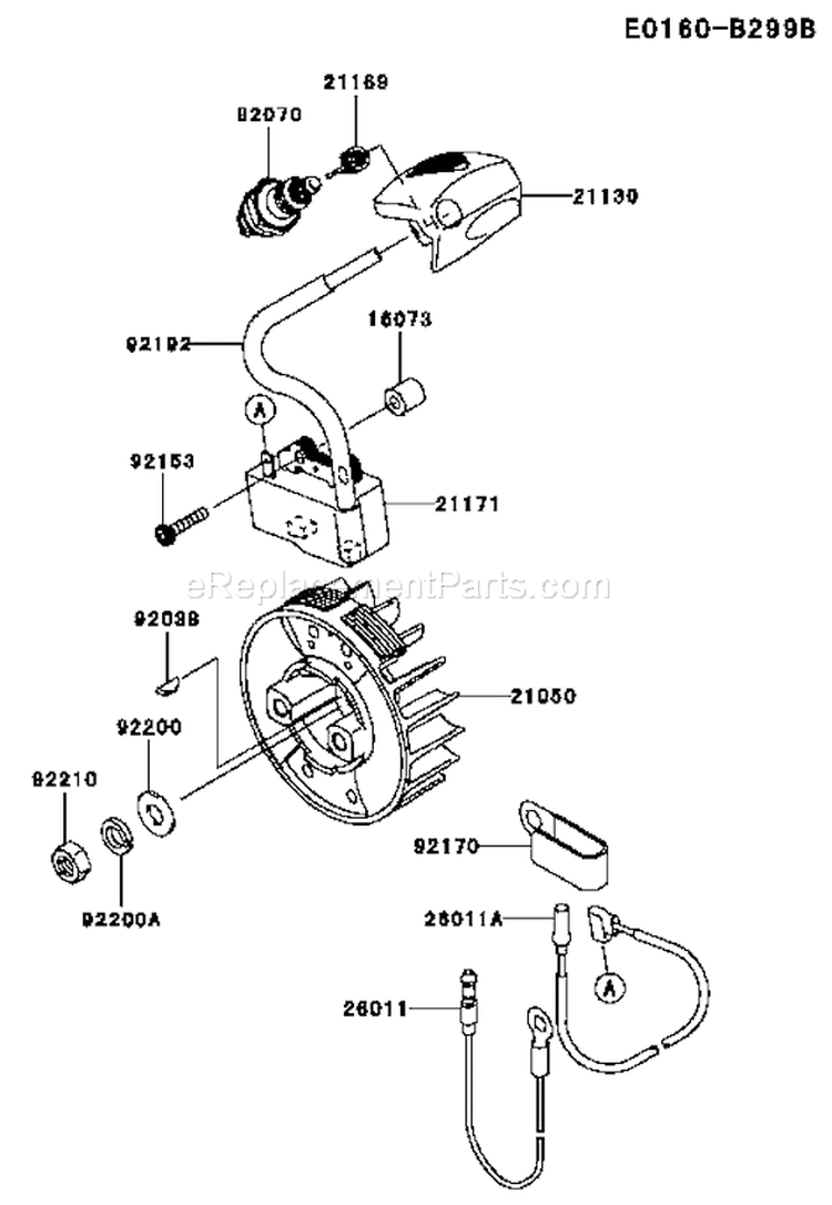 Page F Diagram and Parts List for KTF27A-CS00 A3 Kawasaki Trimmer