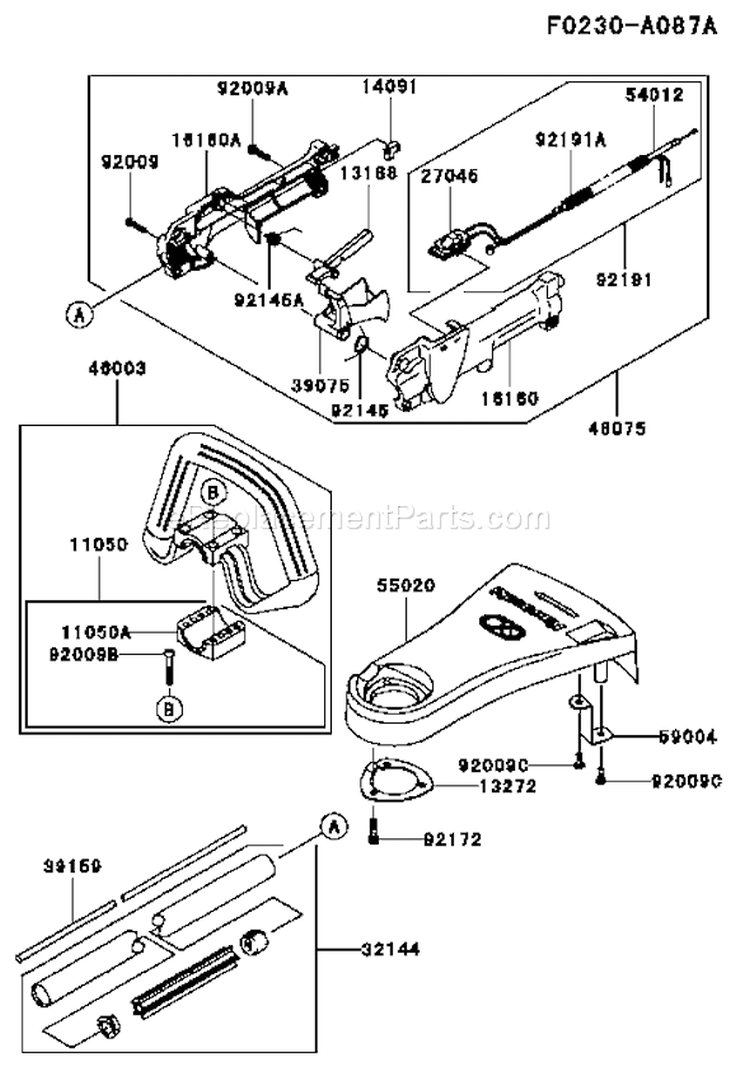 Page J Diagram and Parts List for KTF27AC-AS01 A1 Kawasaki Trimmer