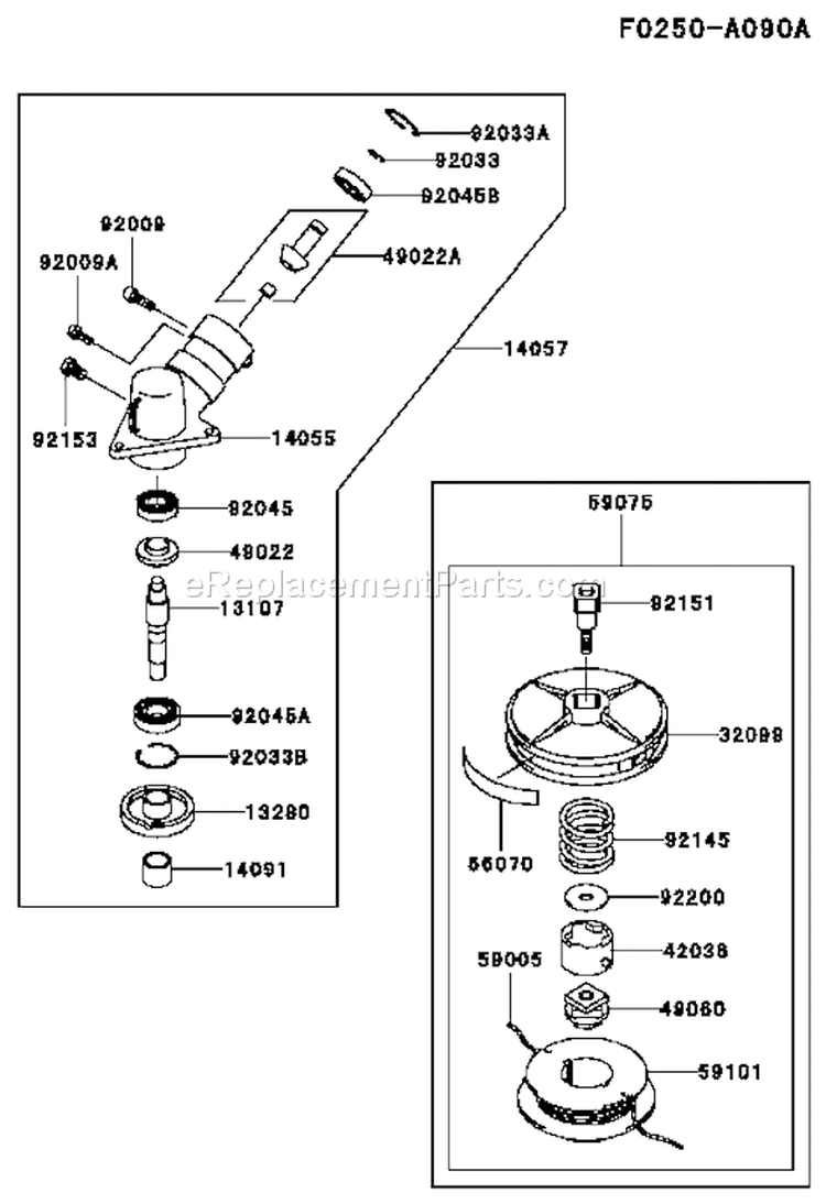 Page C Diagram and Parts List for KTF27A-CS00 A3 Kawasaki Trimmer