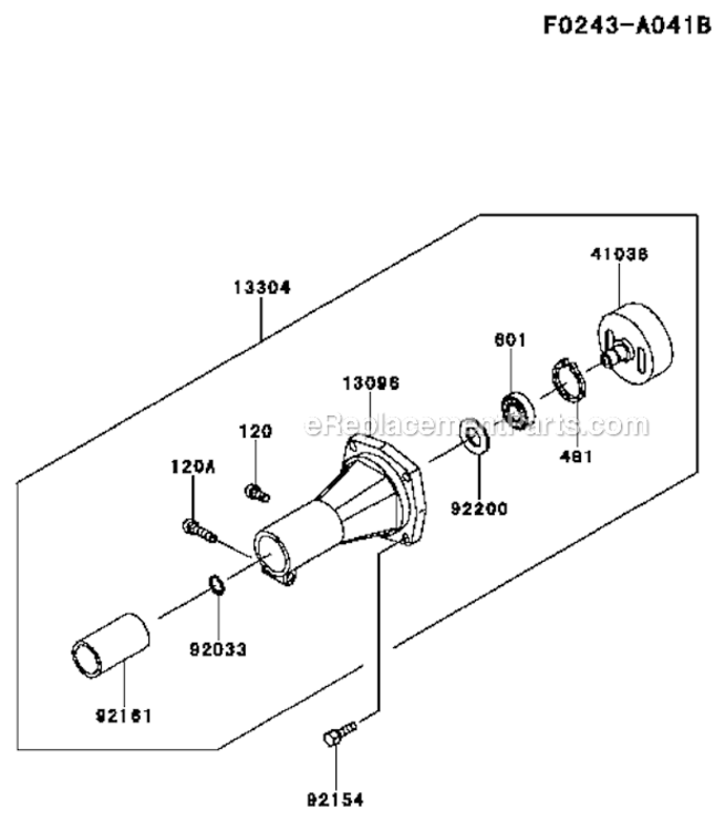 Housing Diagram and Parts List for KTFR27A  Kawasaki Trimmer