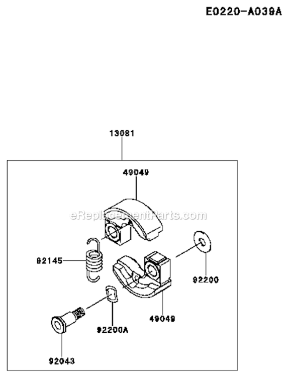 PTO-Equipment Diagram and Parts List for KTFR27A  Kawasaki Trimmer