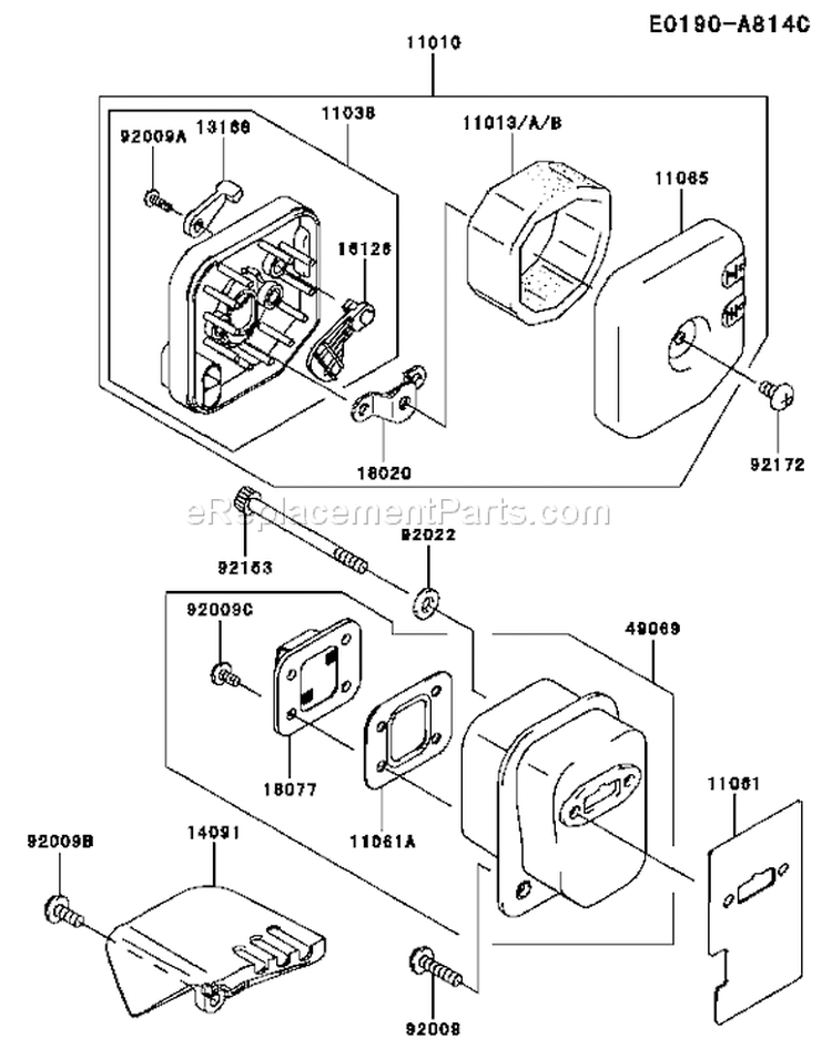 Page A Diagram and Parts List for KTR26AC-BS00 A2 Kawasaki Trimmer