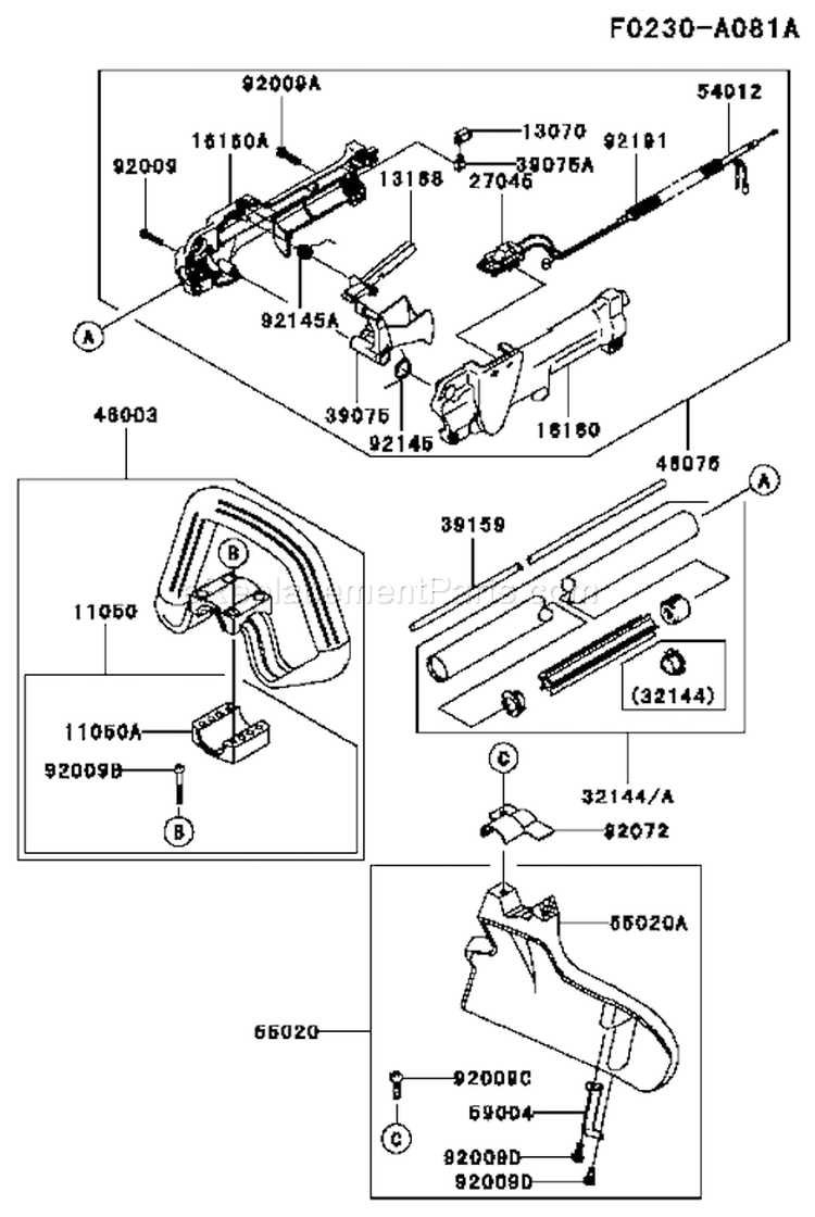 Page J Diagram and Parts List for KTR26AC-BS00 A2 Kawasaki Trimmer