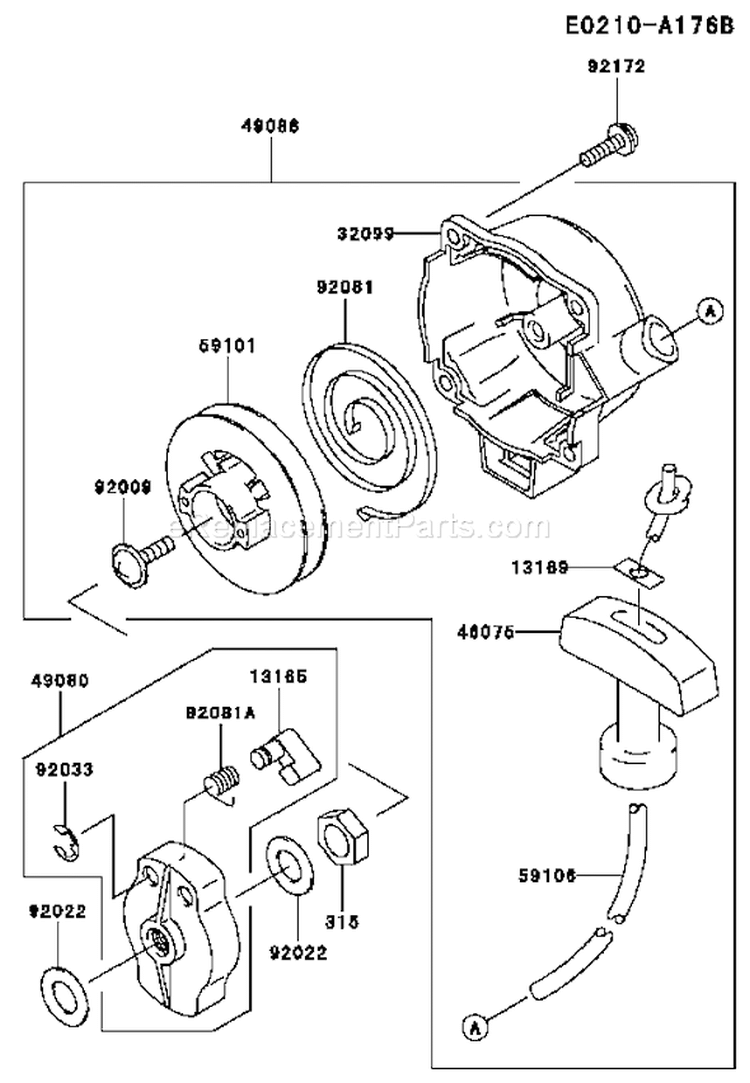 Page L Diagram and Parts List for KTR26AC-BS00 A2 Kawasaki Trimmer