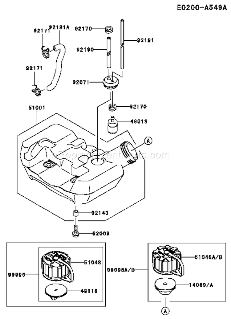 Page G Diagram and Parts List for KTR26AC-BS00 A2 Kawasaki Trimmer
