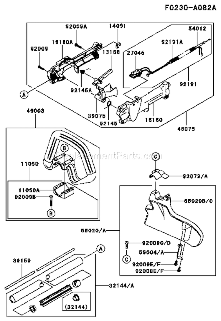 Page J Diagram and Parts List for KTR27A-AS00 A1 Kawasaki Trimmer