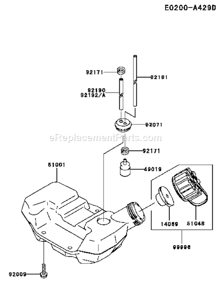 Page G Diagram and Parts List for KTR27A-AS00 A1 Kawasaki Trimmer