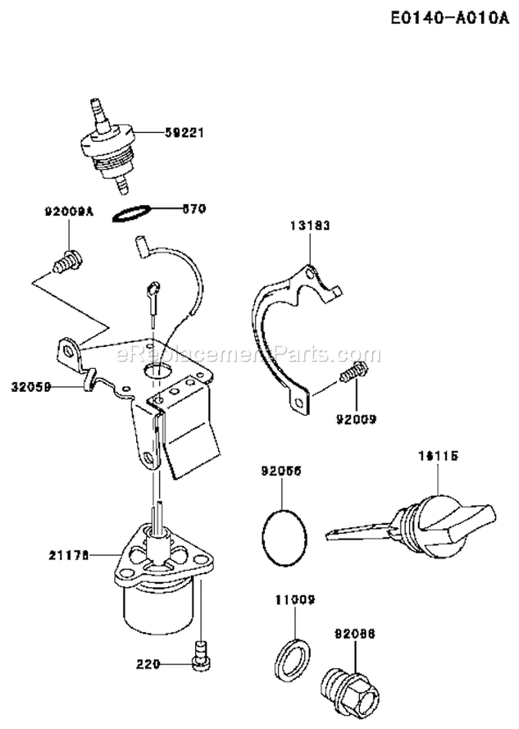 Page K Diagram and Parts List for KWS30A-AS01 HD080A Kawasaki Water Pump