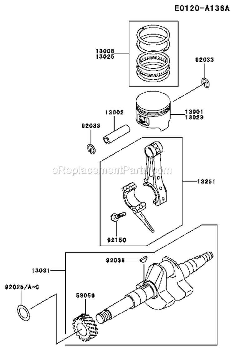 Page L Diagram and Parts List for KWS30A-AS01 HD080A Kawasaki Water Pump