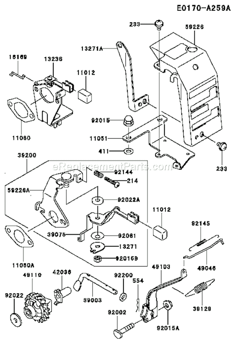Page C Diagram and Parts List for KWS30A-AS01 HD080A Kawasaki Water Pump