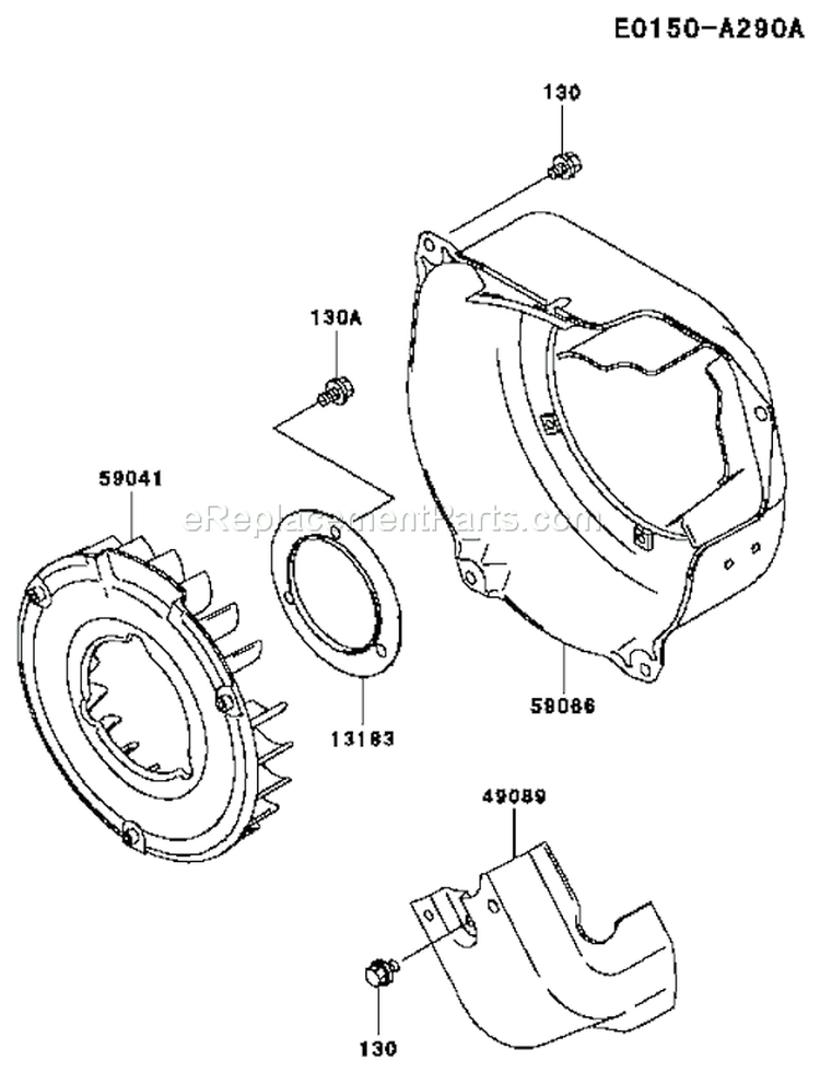 Page D Diagram and Parts List for KWS30A-AS01 HD080A Kawasaki Water Pump