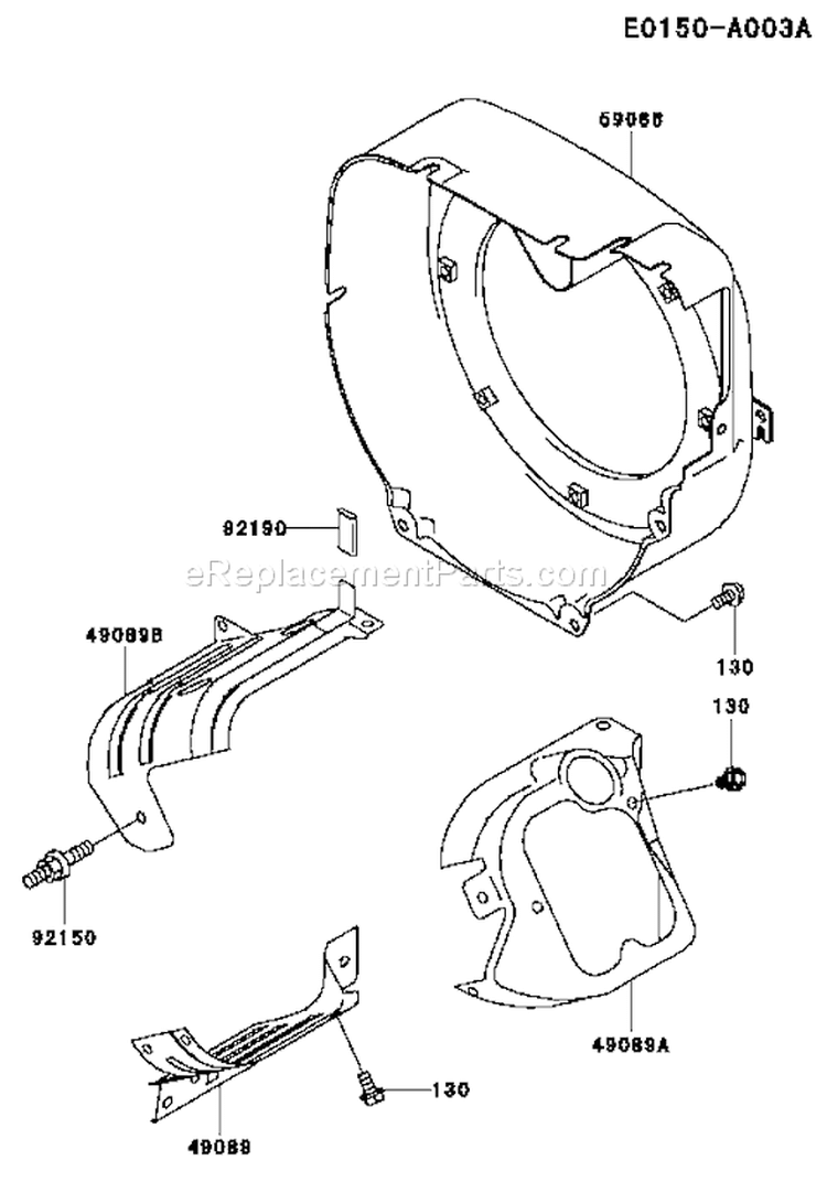 Page D Diagram and Parts List for KWT40A-AS01 HF100A Kawasaki Water Pump
