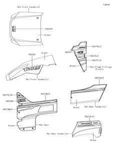 Decals(Green)(Ghf) Diagram and Parts List for KRF800GHF 2017 Kawasaki Lawn Tractor Accessories