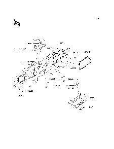 Front Box Diagram and Parts List for KRT800BEF 2014 Kawasaki Lawn Tractor Accessories