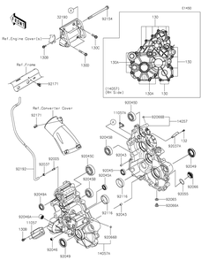 Gear Box Diagram and Parts List for KRF1000DPFNL 2023 Kawasaki Lawn Tractor Accessories