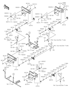 Door Diagram and Parts List for KAF820BJF 2018 Kawasaki Lawn Tractor Accessories