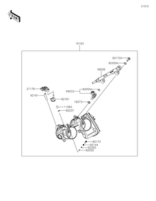 Throttle Diagram and Parts List for KRF1000CPFNN 2023 Kawasaki Lawn Tractor Accessories
