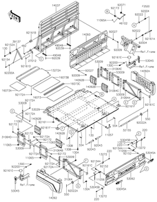 Carrier Diagram and Parts List for KAF820BMFNL 2021 Kawasaki Lawn Tractor Accessories
