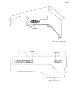 Decals(Agf) Diagram and Parts List for KAF820AGF 2016 Kawasaki Lawn Tractor Accessories