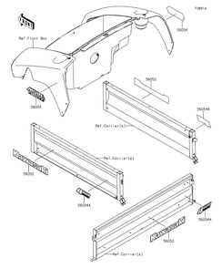 Decals(Ecf-Eff) Diagram and Parts List for KAF400EDF 2013 Kawasaki Lawn Tractor Accessories