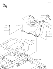 Fuel Tank Diagram and Parts List for KAF400TKS 2019 Kawasaki Lawn Tractor Accessories