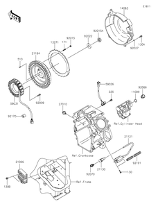 Generator/Ignition Coil Diagram and Parts List for KAF620SKF 2019 Kawasaki Lawn Tractor Accessories