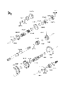 Transmission Diagram and Parts List for KAF620MDF 2013 Kawasaki Lawn Tractor Accessories