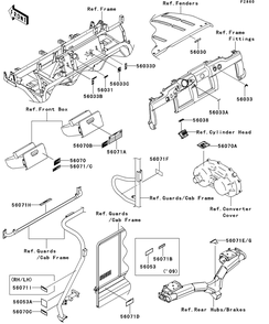 Labels Diagram and Parts List for KAF620SDF 2013 Kawasaki Lawn Tractor Accessories