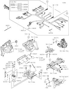 Chassis Electrical Equipment Diagram and Parts List for KAF400LHS 2017 Kawasaki Lawn Tractor Accessories