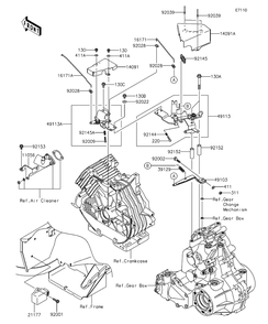 Control Diagram and Parts List for KAF400EDF 2013 Kawasaki Lawn Tractor Accessories