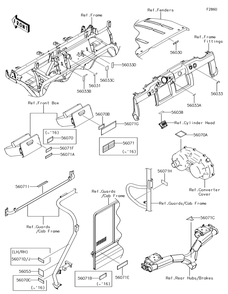 Labels Diagram and Parts List for KAF620SGF 2016 Kawasaki Lawn Tractor Accessories