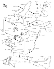Fuel Evaporative System Diagram and Parts List for KRF1000ALF 2020 Kawasaki Lawn Tractor Accessories