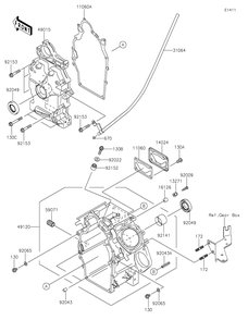 Crankcase Diagram and Parts List for KAF620SMFNN 2021 Kawasaki Lawn Tractor Accessories